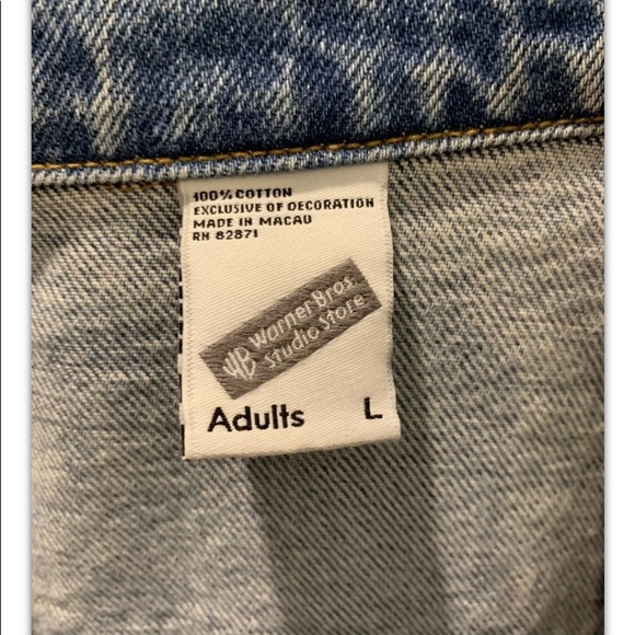 Vintage 1998 Looney Tunes Gang Warner Bros Studio Denim Jean Jacket Size Large - Picture 4 of 8